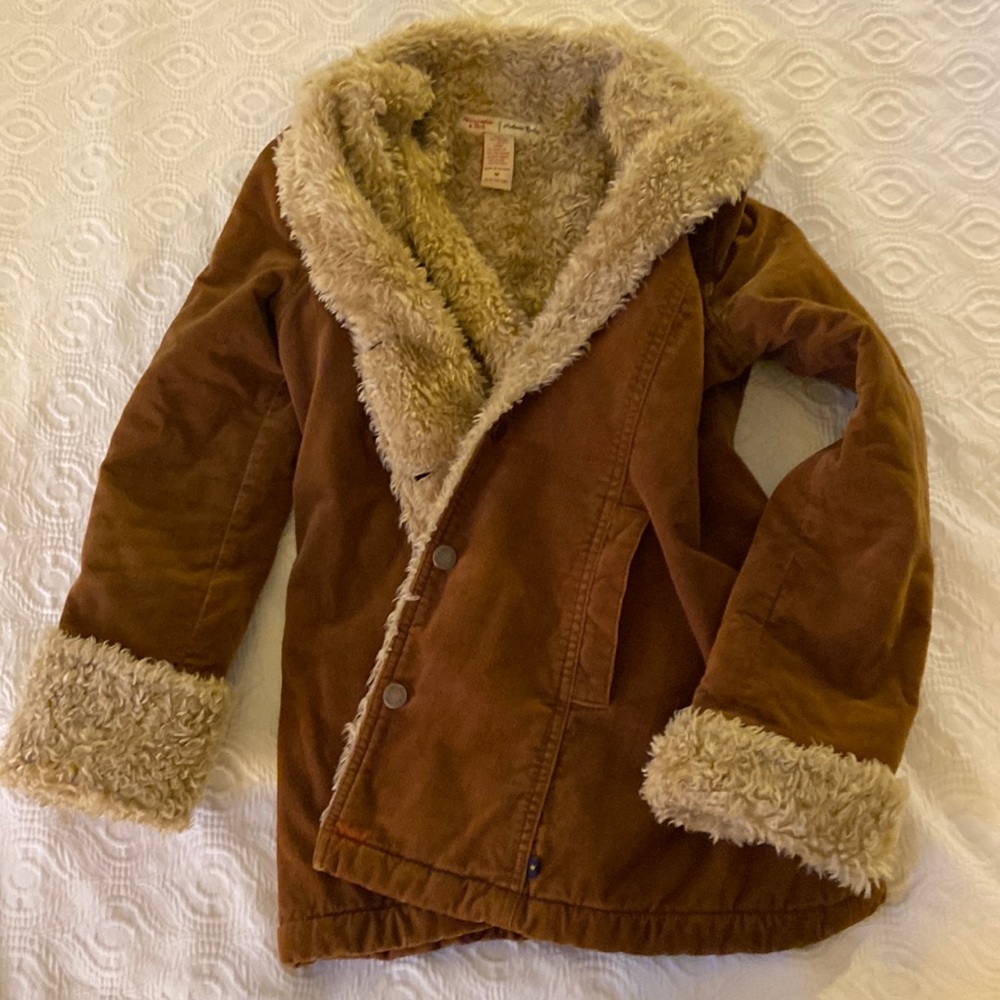Warm fur lined coat.